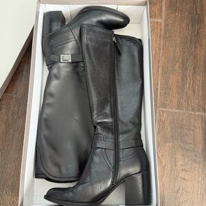 Franco Sarto Black Leather Boots 9M